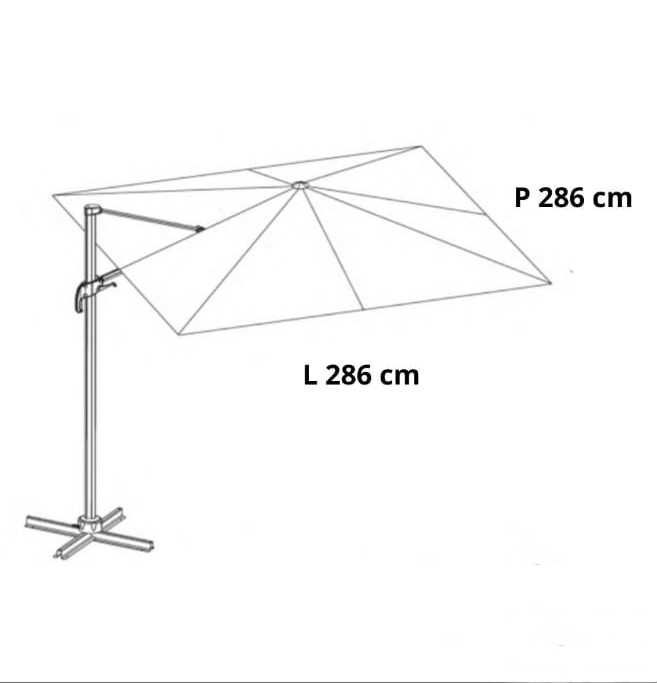 Umbrela terasa Aura 286x286 cm H264 aluminiu culoare crem