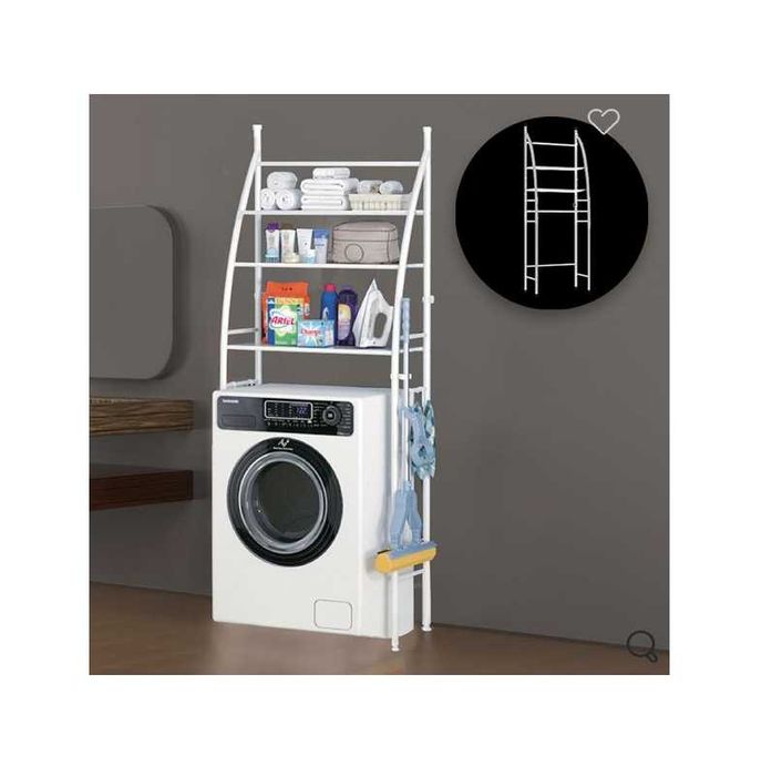 Декоративна поставка за перално помещение Mercado Trade, Метал, Бяла