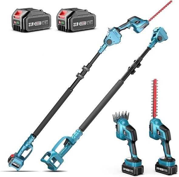 Foarfecă telescopică pentru gard viu SEESII 3 în 1 cu baterie