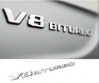 емблема V8 BITURBO Мерцедес Mercedes AMG сива битурбо