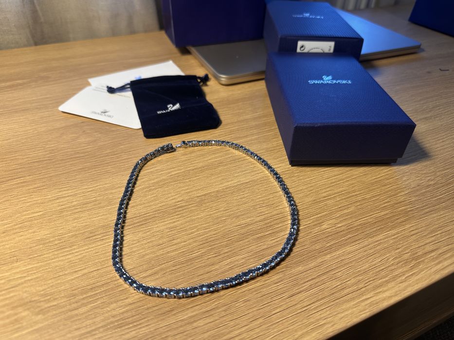 Colier Swarovski Matrix Tennis bleumarin