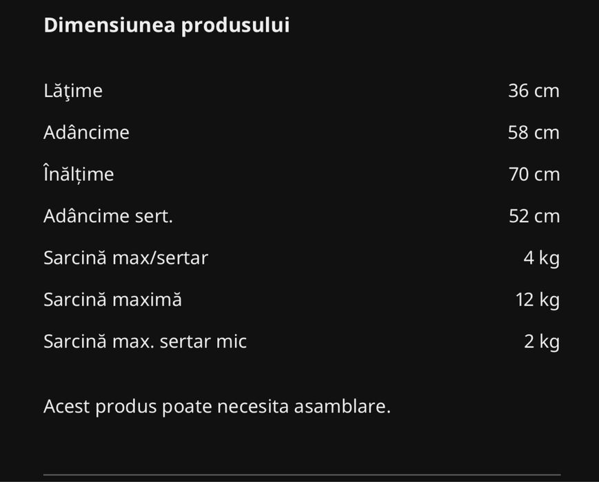 Comoda Ikea Alex Negru