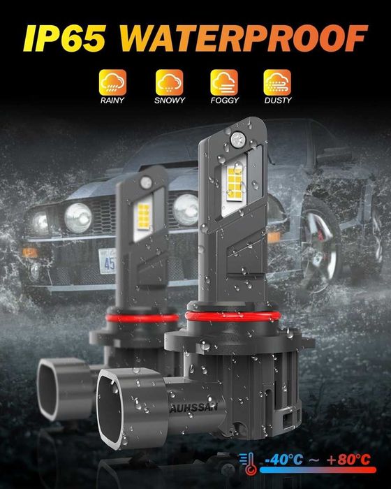 LED Диодни крушки за фарове- 9005/HB3, DC 12V, 10600LM, 6500K.