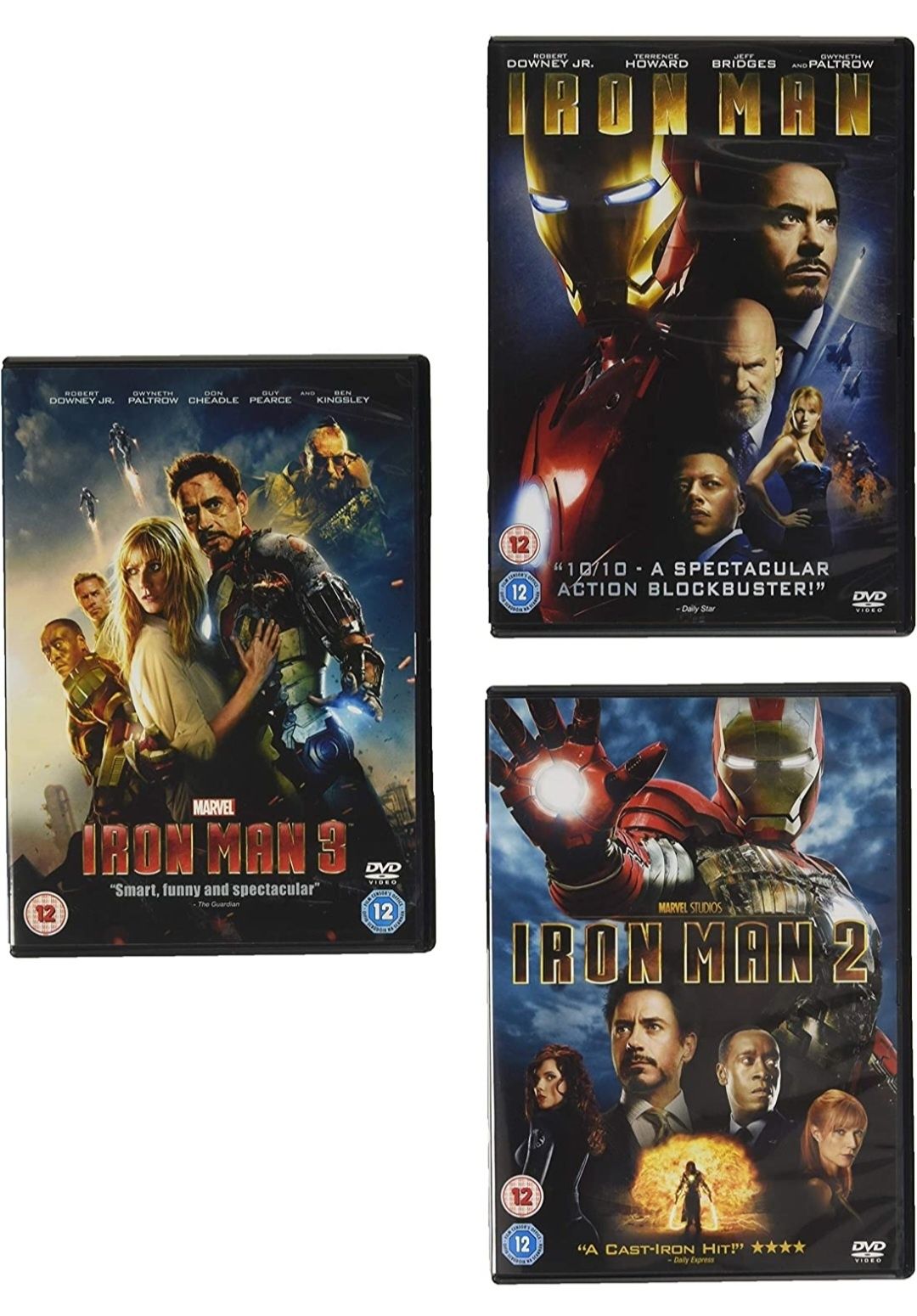 Filme Iron Man 1-3 Complete Collection [DVD] Originale