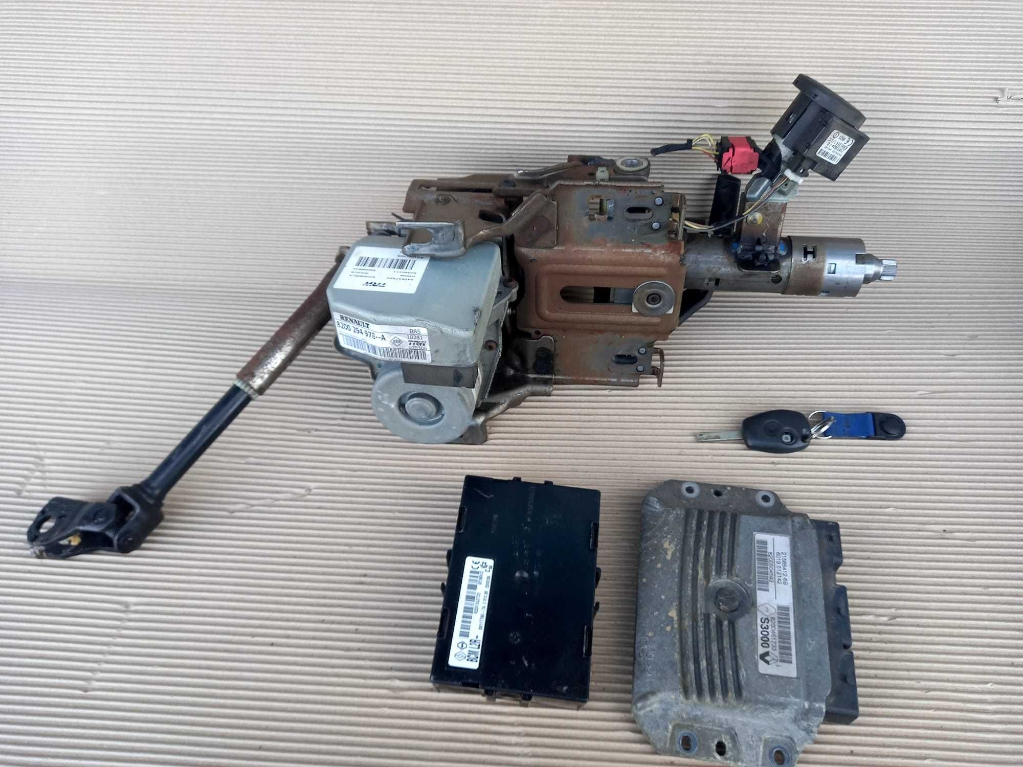 Renault Clio 3, kit pornire complet cu ECU si coloana electrica volan