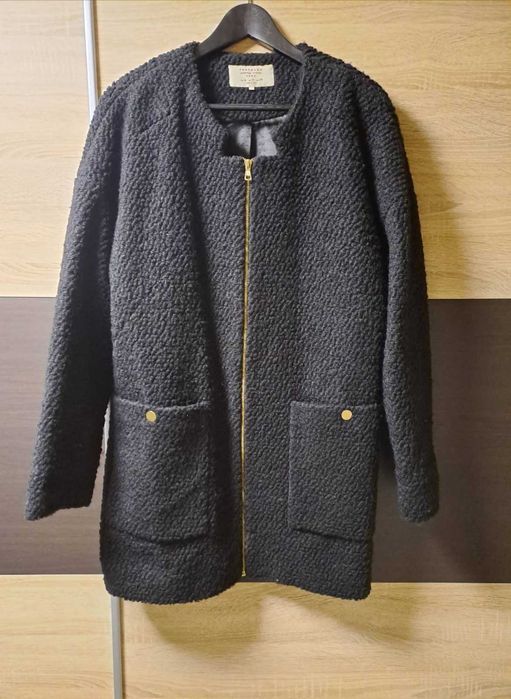 Италианско дълго черно палто и палто Zara