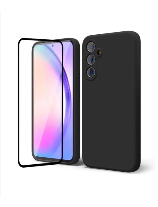 Samsung A07/A17/A26/A55/A56 Combo Husa Slik Slim + Folie Sticla Curba