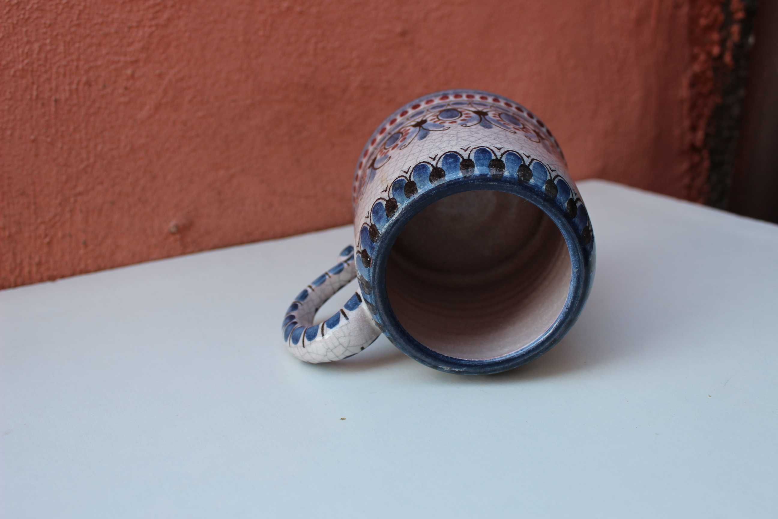 Cana ceramica traditionala, Gmunden Eder, lucrata manual