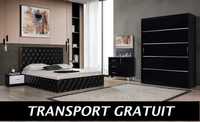 Dormitor Luxury Negru ( transport gratuit)