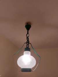 Lustra lampa felinar tavan vintage colectie sticla România 1960