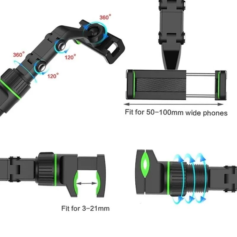 Suport Telefon Auto Pentru Oglinda Reglabil Extensibil Slim Negru