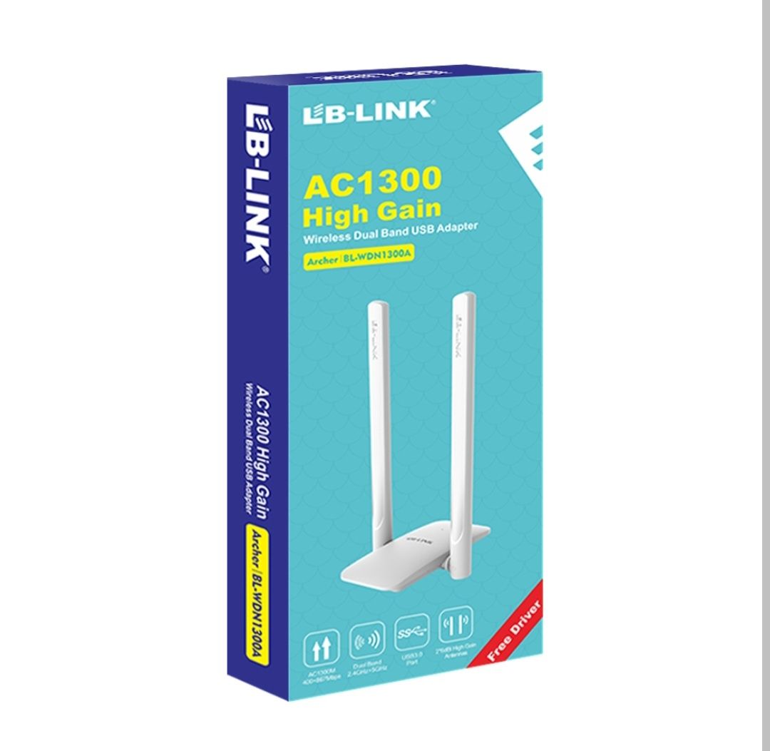 Безжичен мрежов адаптер LB-LINK BL-WDN1300A,1300Mbps,2.4/5Ghz,2x6dBi