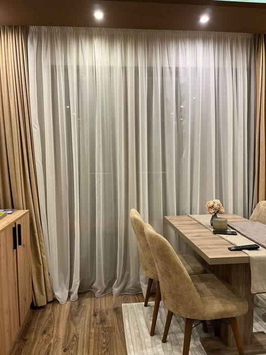 Тънко перде готово ушито с кукички 2бр / воал пердета