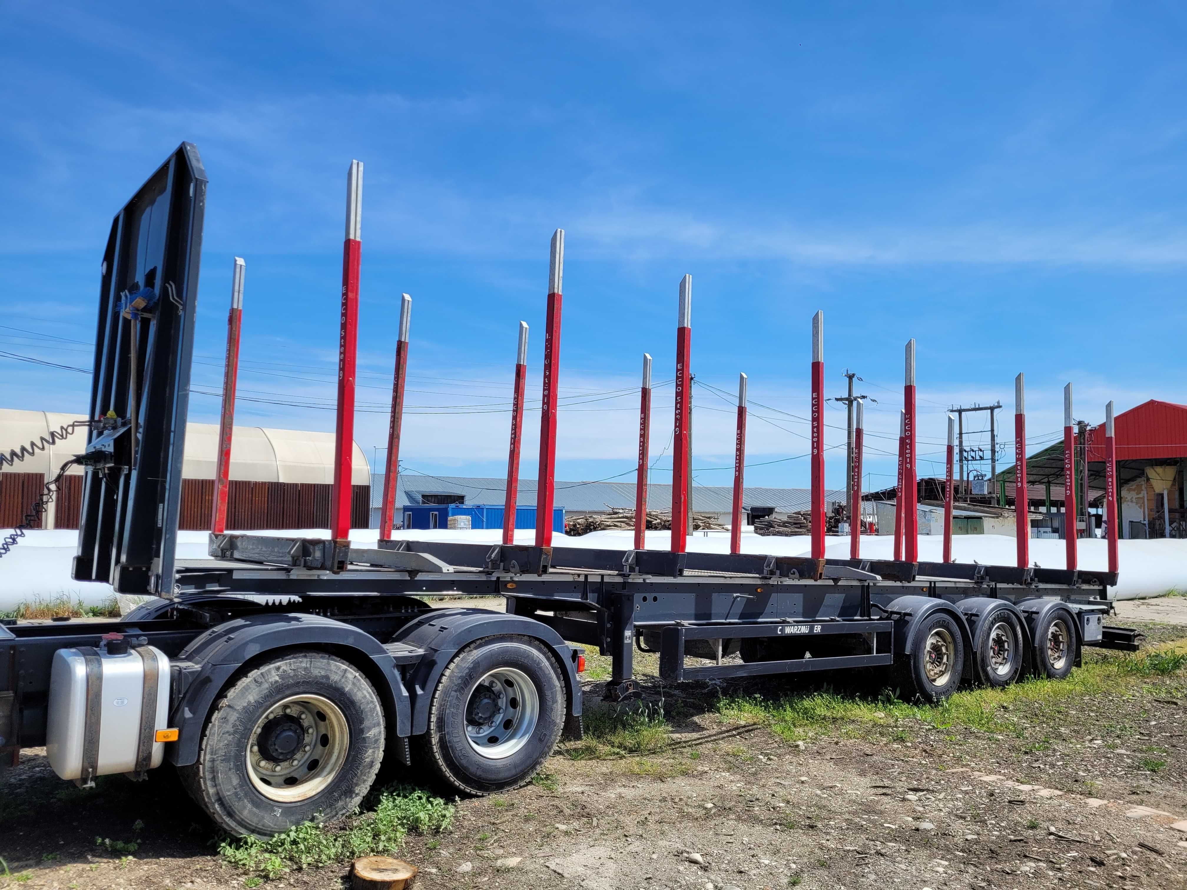 Vand semiremorca cu racoante transport busteni Schwarzmuller S1