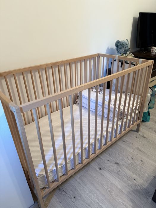 Patut copil cu saltea, asternuturi si protectie pat