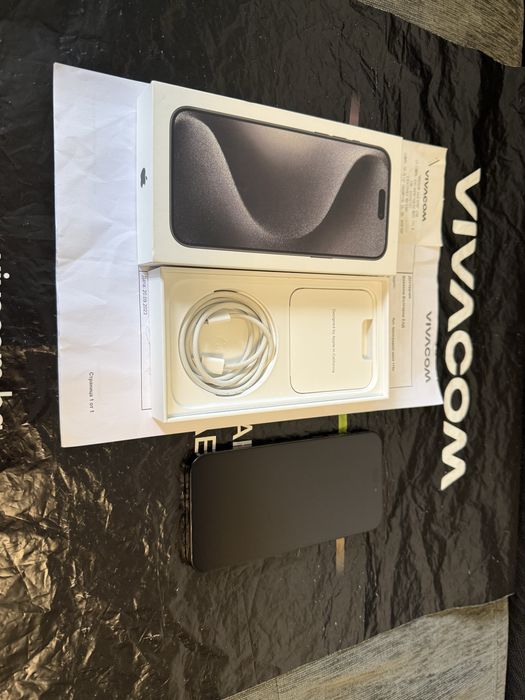 ***КАТО НОВ 256GB iPhone 15 Pro Max Vivacom гаранция до 25г  Titanium