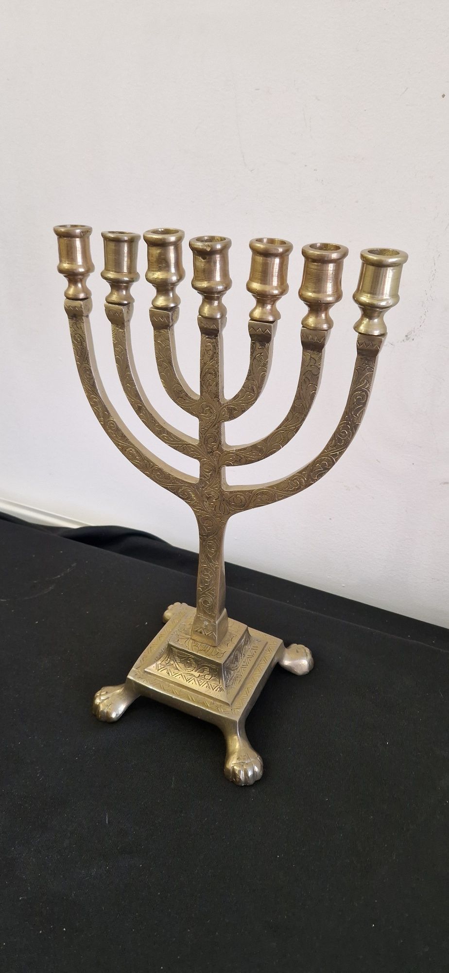 Menora bronz evreiasca 7 brate 40cm Deosebita