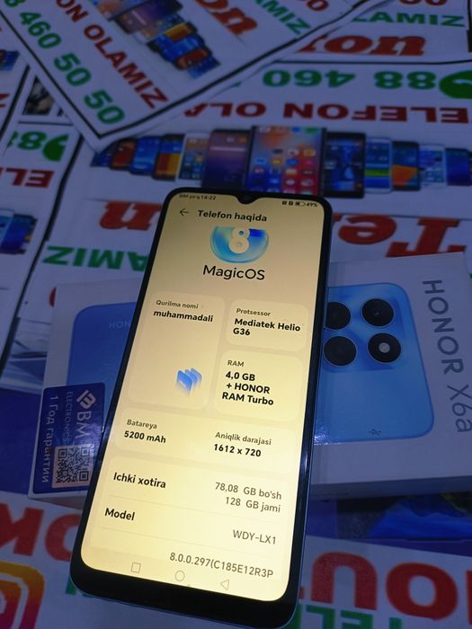 Honor X6A 128gb full