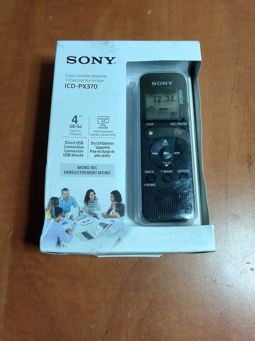 Reportofon digital SONY ICD-PX370, 4GB, negru la cutie