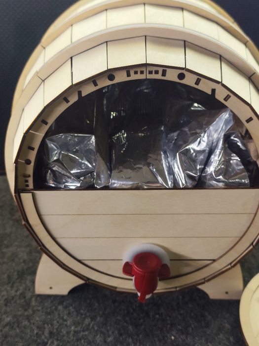 Дървена бъчва за 5 л. Вино Bag-in-Box • Авторска изработка