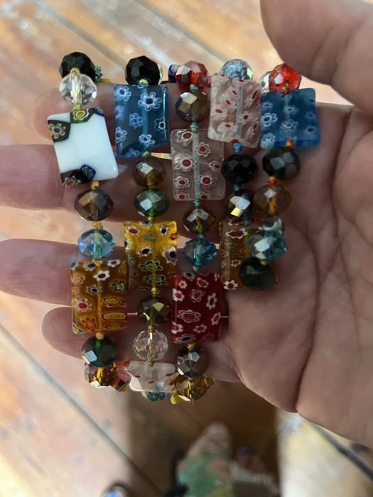 Шарен гердан от рисувано Мурано стъкло