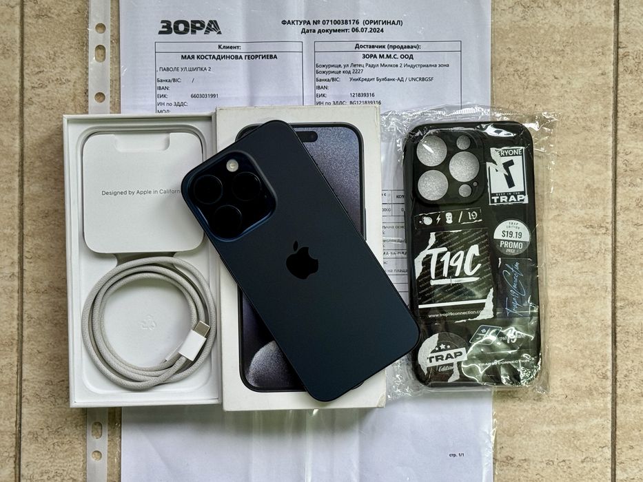 Гаранция! Apple iPhone 15 Pro 256GB Blue Titanium
