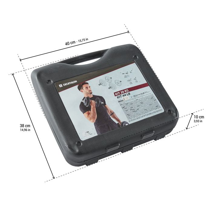 Set Gantere Bodybuilding 20 kg - SENIOR - produs resigilat Decathlon