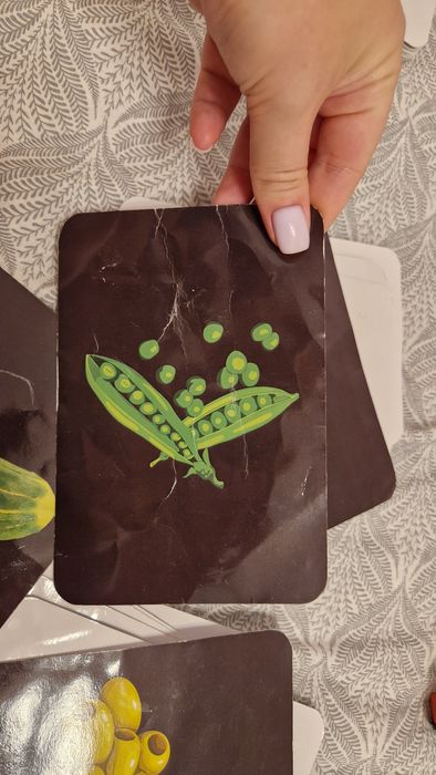 2 seturi cartonase stimulare vizuala "Amona" + cutie cu cartonase 12+
