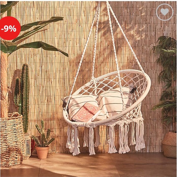 Висяща Въжена Люлка „Макраме“ +възглавница– Стил и Удобство с Товароно