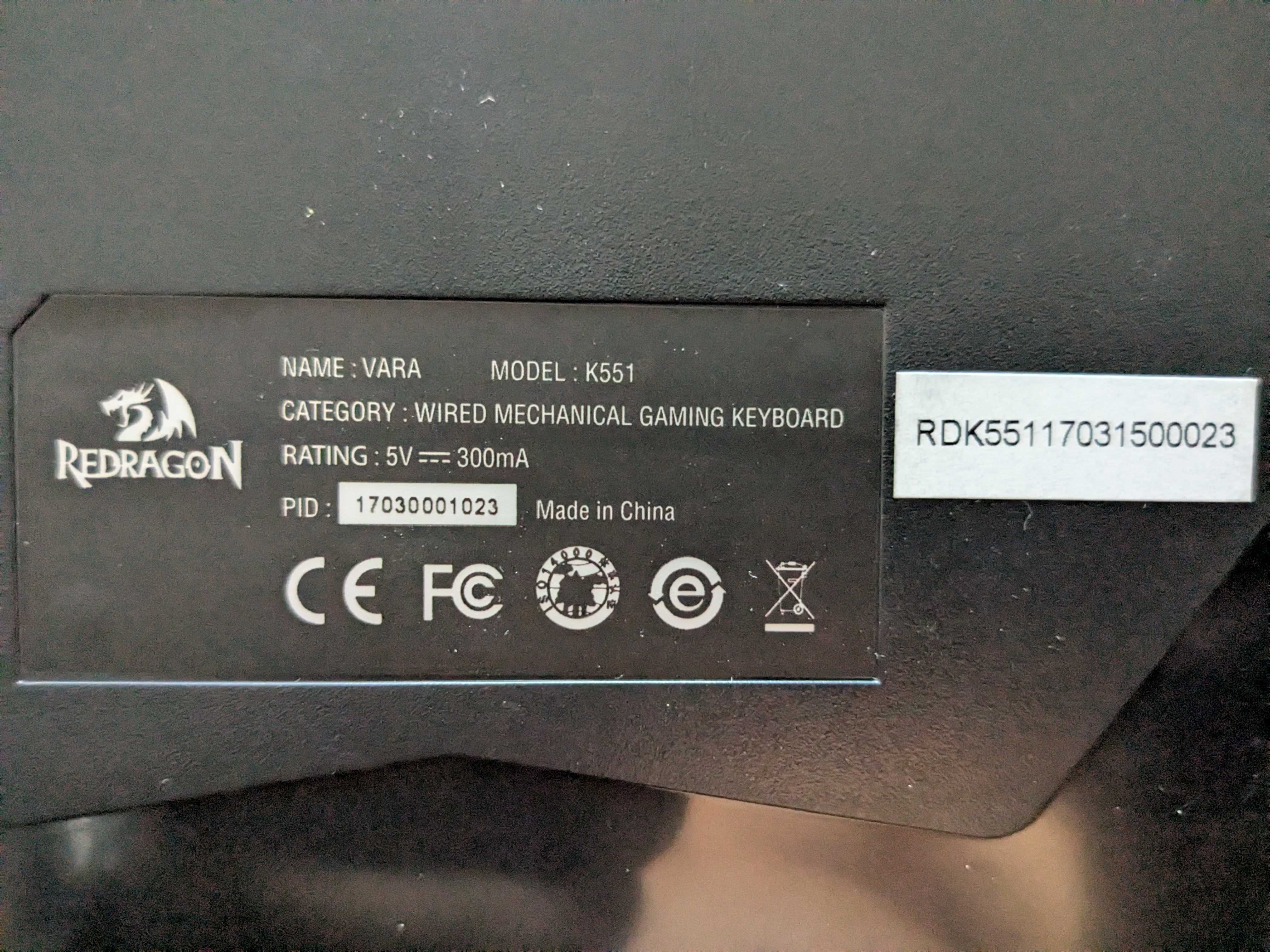Механична клавиатура Redragon K551