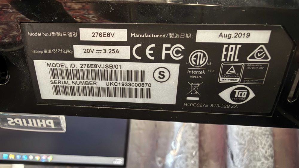 Monitor Philips 276E8V 27" 4K