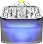 Нов Луксозен Котешки Фонтан 3L с LED светлина, Неръждаема Стомана