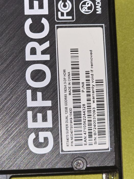 Palit rtx 4070 super dual 12 gb