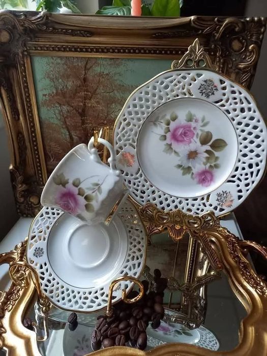 Троен сет, винтидж порцелан