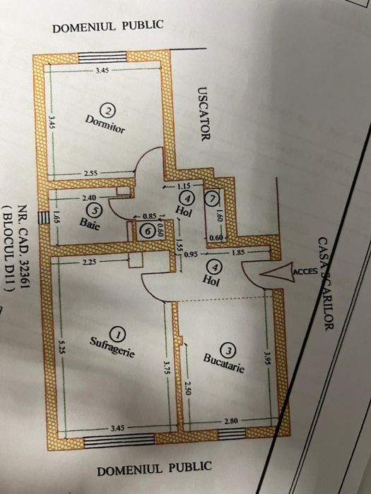 Apartament de vanzare cu 2 camere decomandat