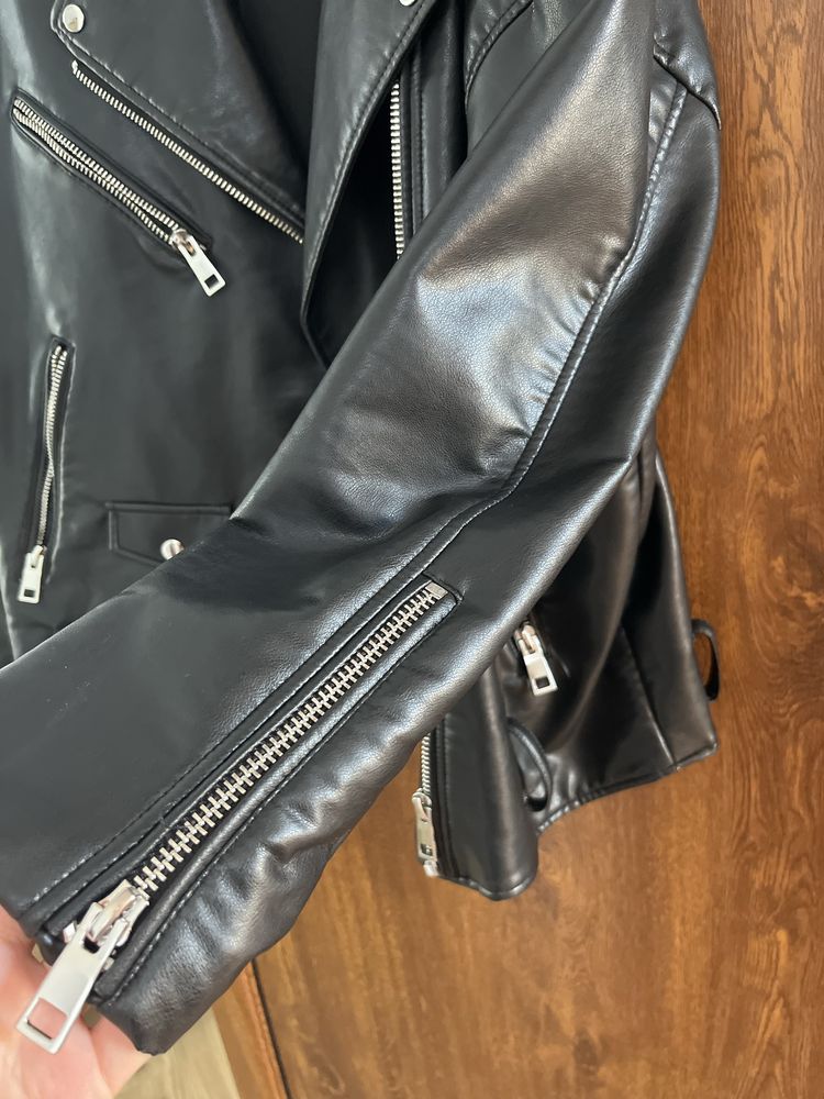 Кожено ovarsize яке zara
