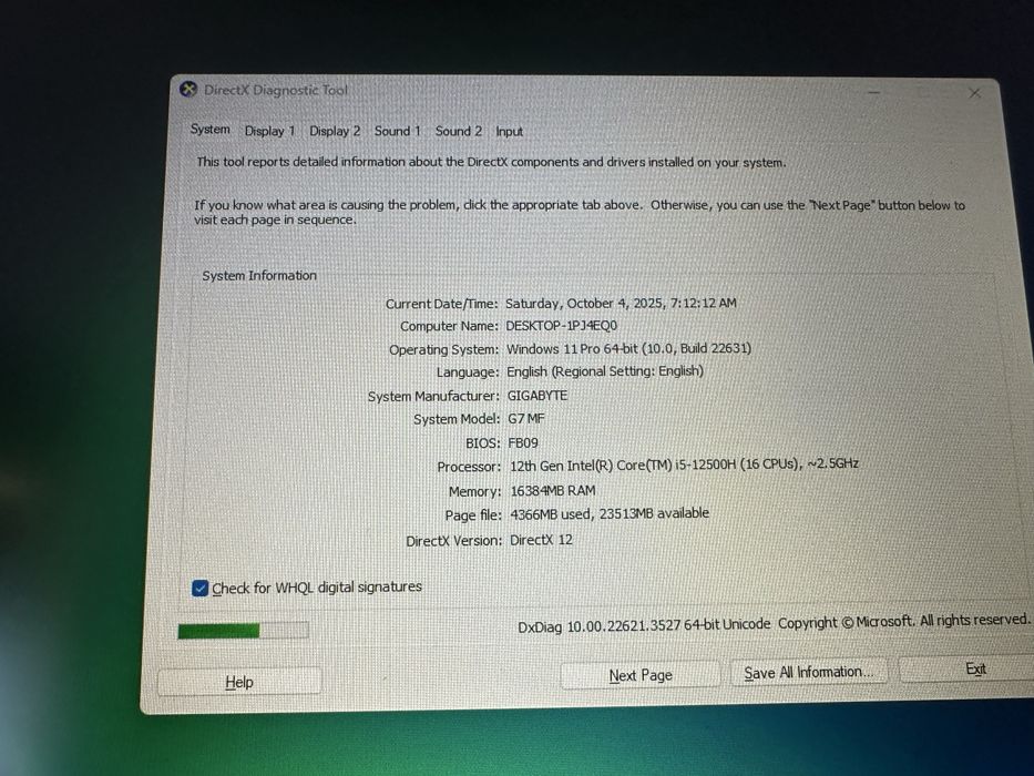 Laptop Gaming Gigabyte 17.3 RTX4050 144hz