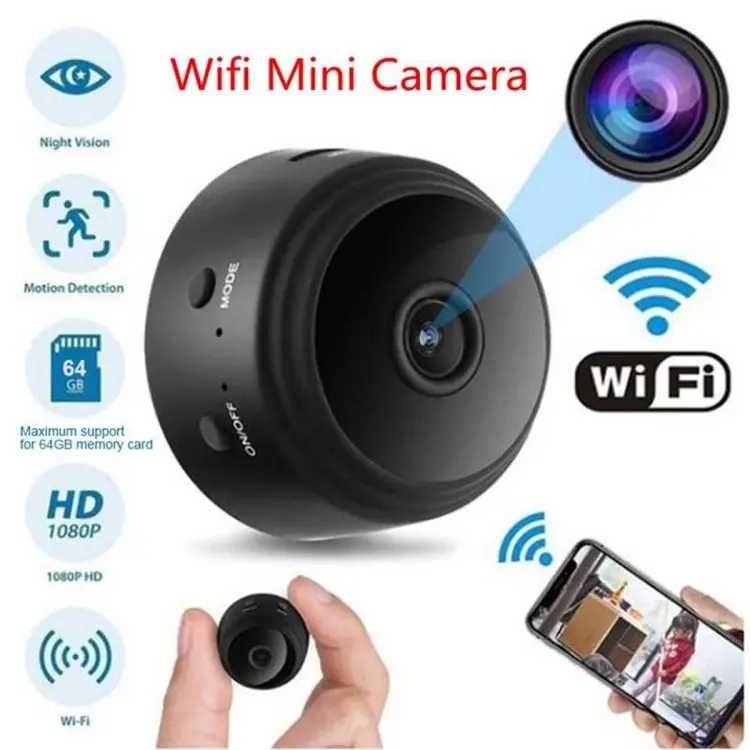 Mini camera supraveghere, Wireless, nocturna, 1080P, magnetica,  180°