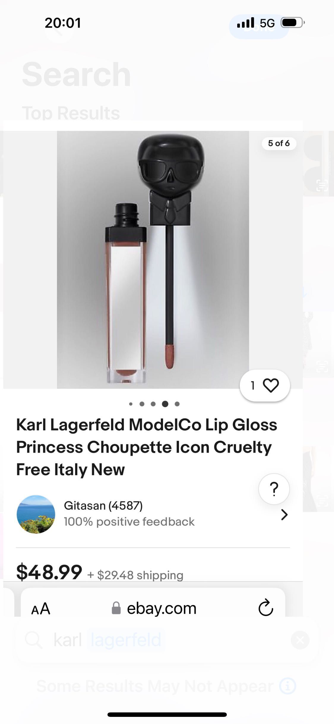 Луксозен Гланц Karl Lagerfeld мат със светлина и огледалце LUX CLASSY
