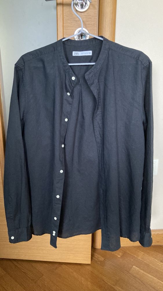 Мъжка риза Zara, размер М, 55 лен/45 памук М