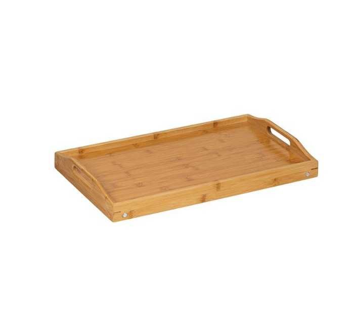 Масичка за хранене, Сгъваема, бамбукова, поднос за пикник, 50x30x22 см