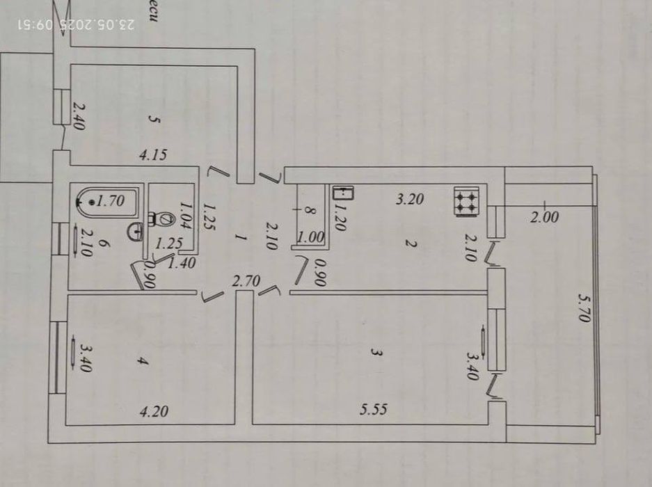 Продаётся 3х комнатная Ц1