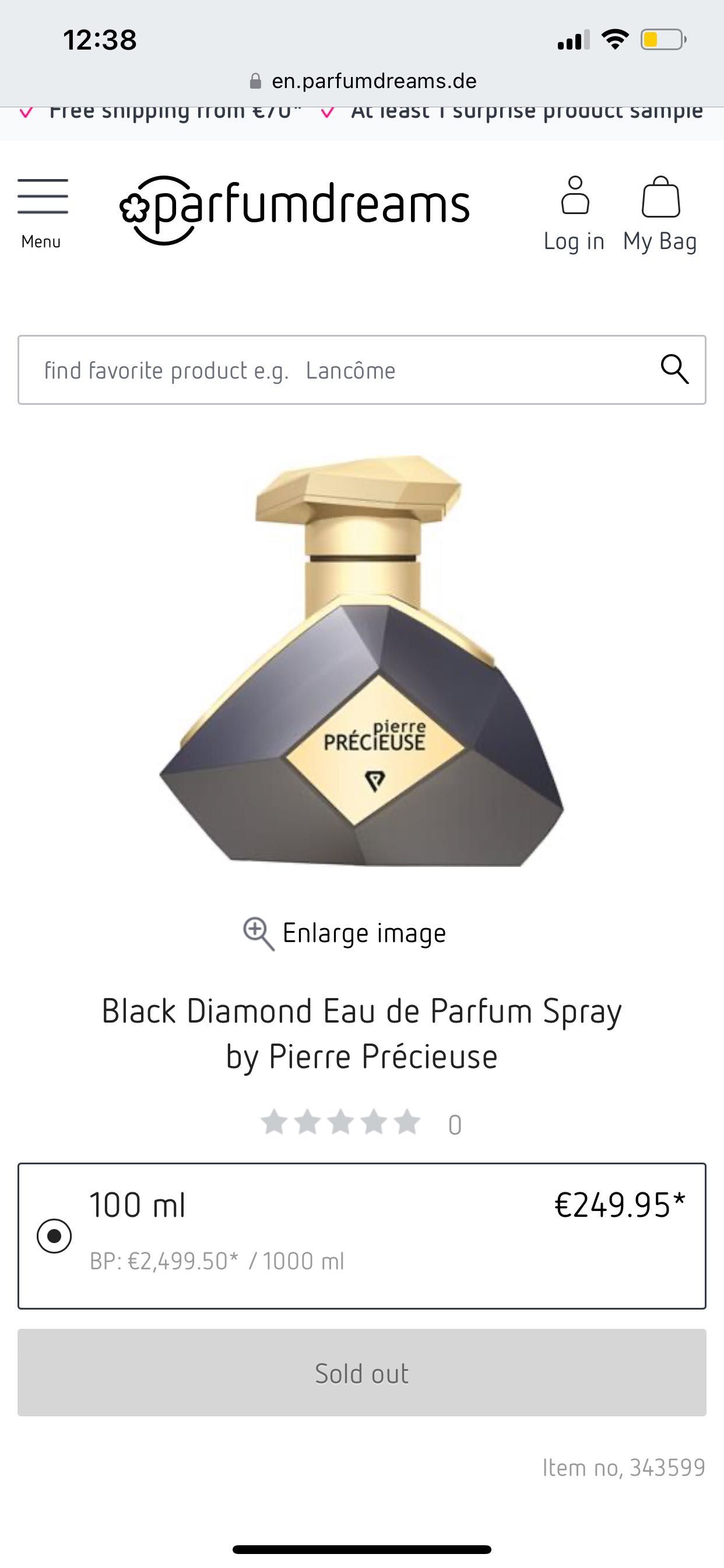 Парфюм Pierre Precieuse Black Diamond / unisex