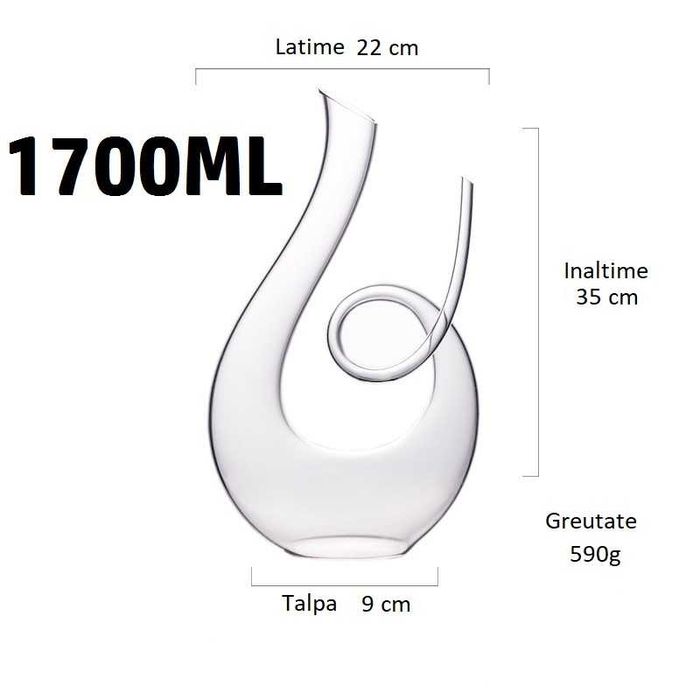 ~Model Nou* Decantor Carafa Vin Sticla Transparenta Calitate Premium~