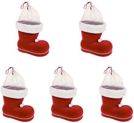 Decoratiune de Craciun Flocking cizme Xmas cadou Creative Moş Crăciun