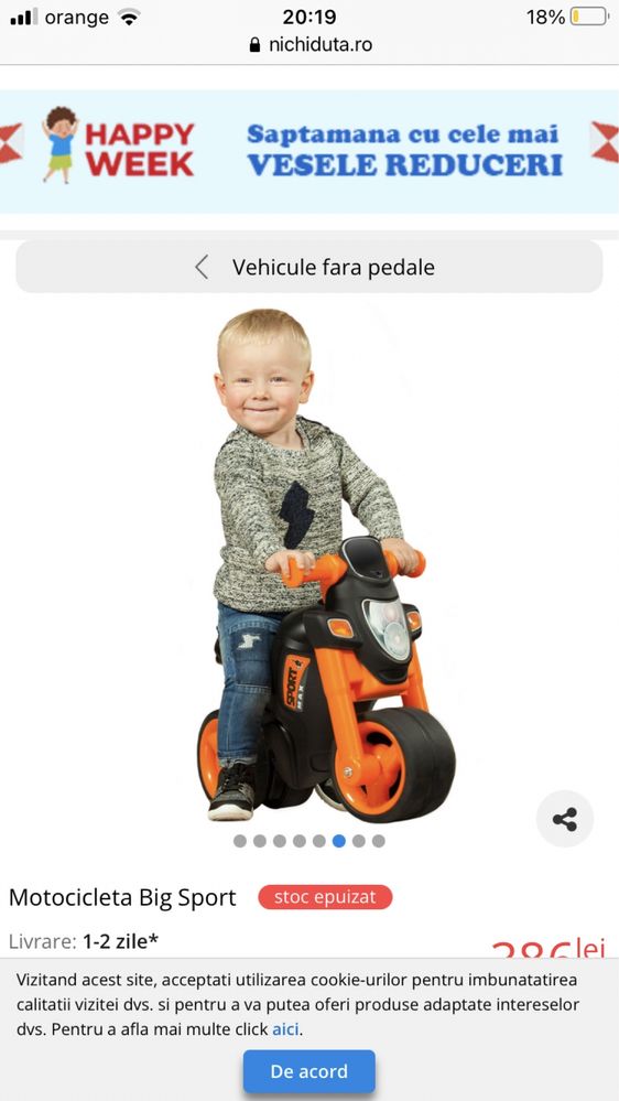 Motocicleta copii fara padale