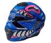 Каска модуларна X-ONE BLUE/PINK + вградени тъмни очила