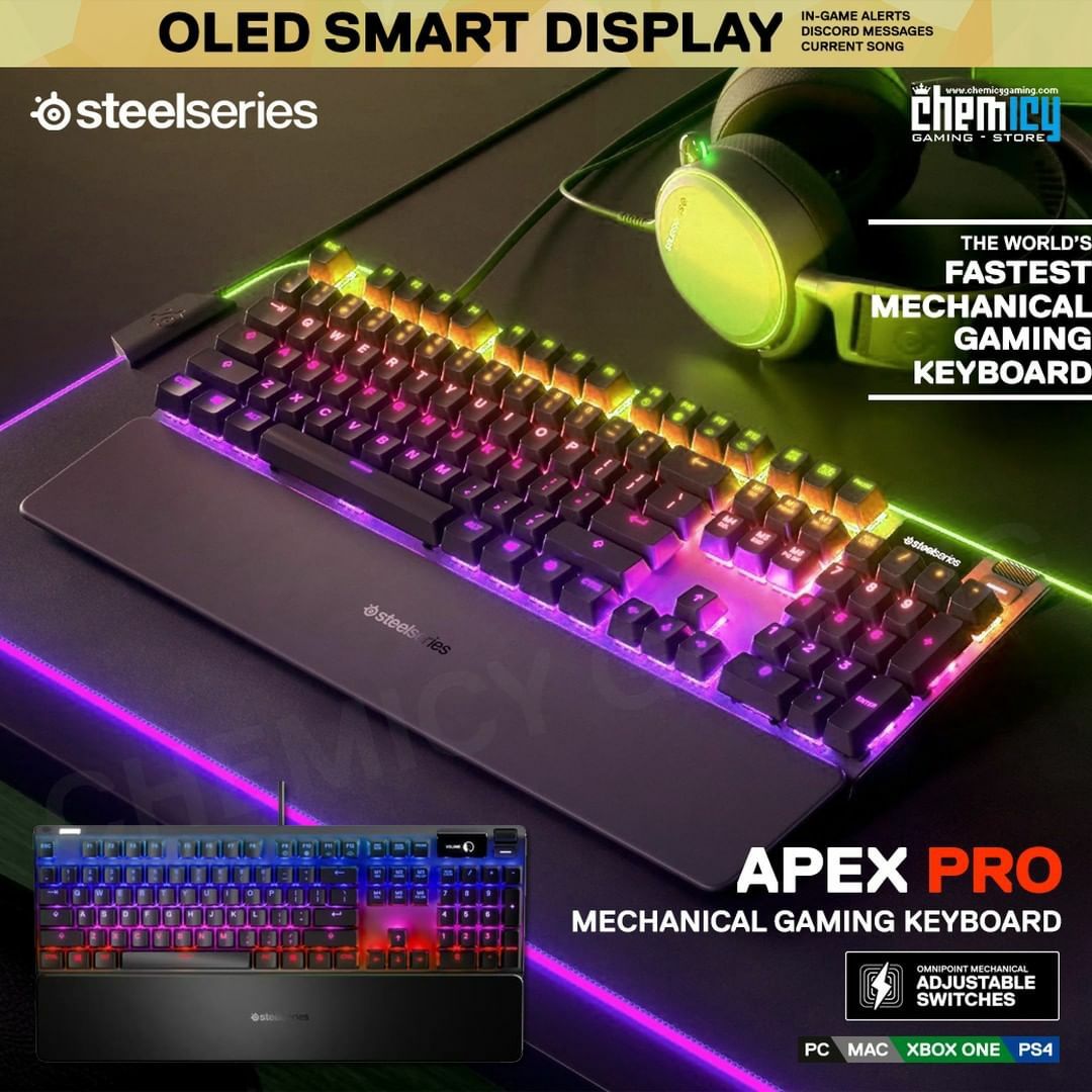 Steelseries APEX PRO/Магнитные Свитчи Механическая Клавиатура наж0,4мм
