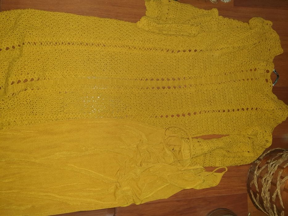 Vand rochie lungă Zara S M crosetata cu dublura