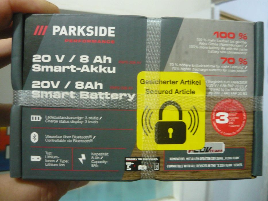 Acumulator baterie Parkside 8 Ah smart 20 V Performance bluetooth NOI